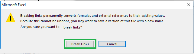 Excel Breaking Links Not Working