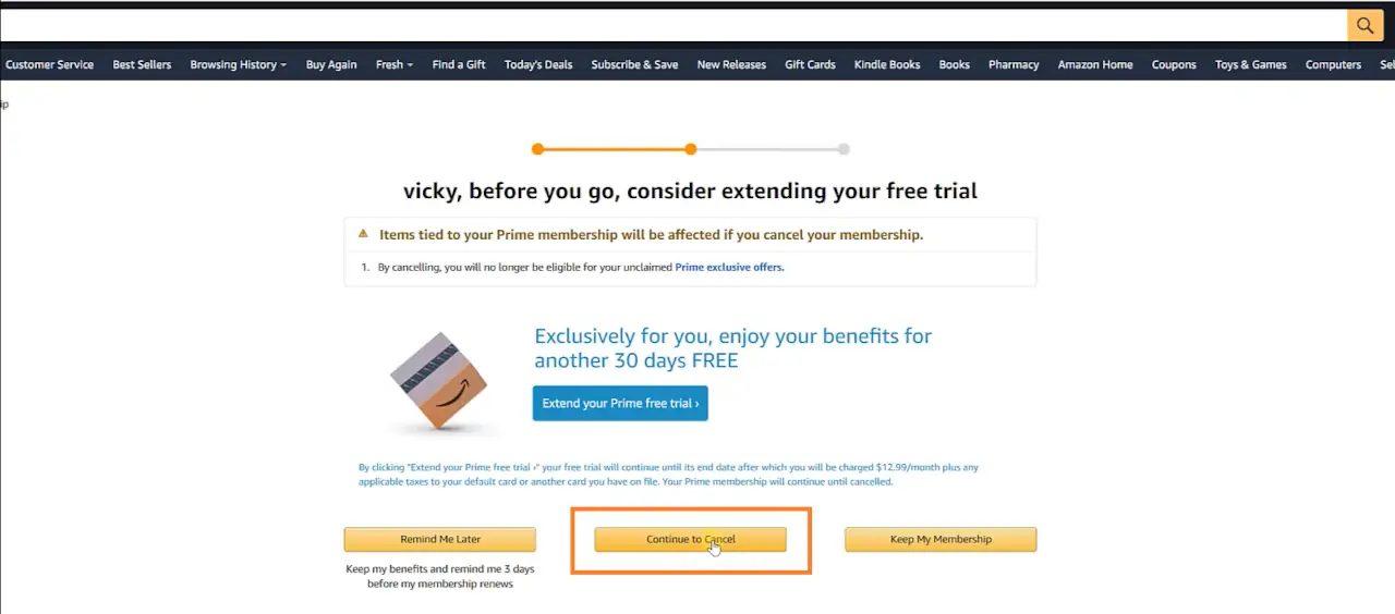 How to Cancel Your  Prime Free Trial
