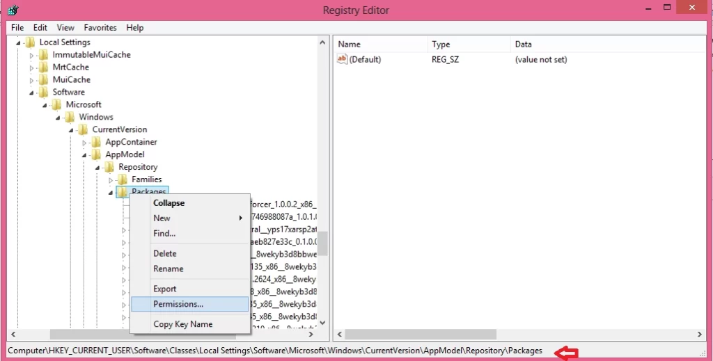 open package registry permisions